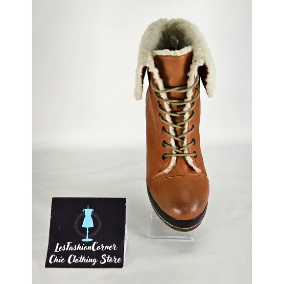 Kelsi Dagger Women's Tan Leather Ricci High Heel Boots Luggage Size 8.5 341 - Picture 14 of 16